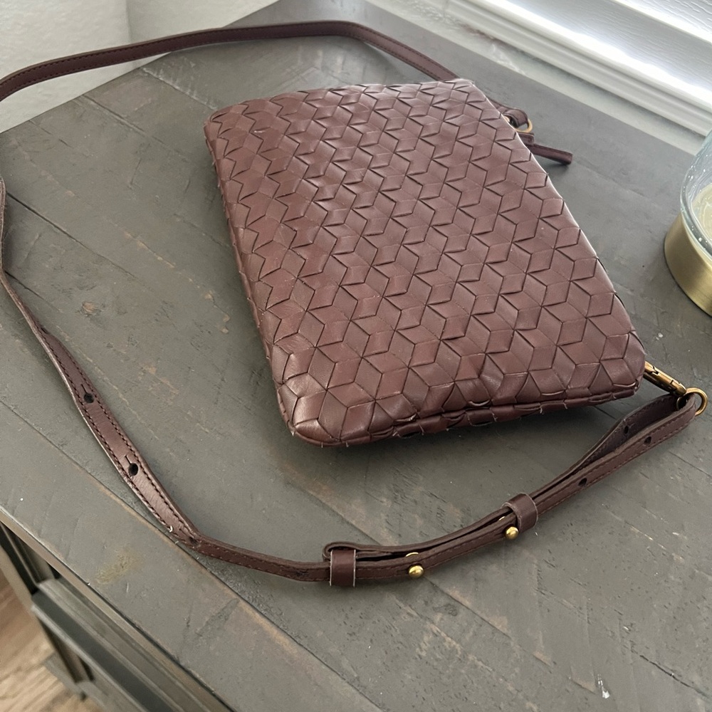 Madewell puff crossbody bag woven leather edition